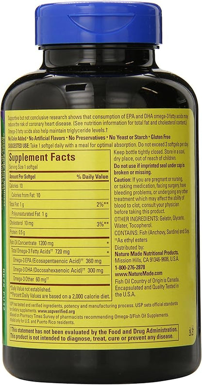 Nature Made (One a Day) Fish Oil, 1200mg 120-Count
