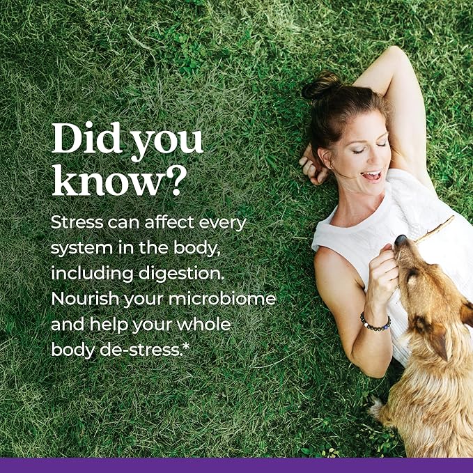 New Chapter All-Flora™ Probiotic De-Stress Formula with Clinical-Strength Ashwagandha - Dual-Action Probiotics for Digestive Health + Herbal Stress Relief Supplement*, 30 ct