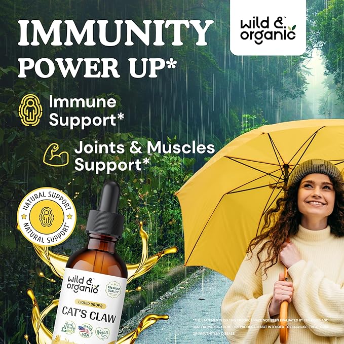 Wild & Organic Goldenseal Tincture 2 fl oz & Cats Claw Tincture 4 fl oz