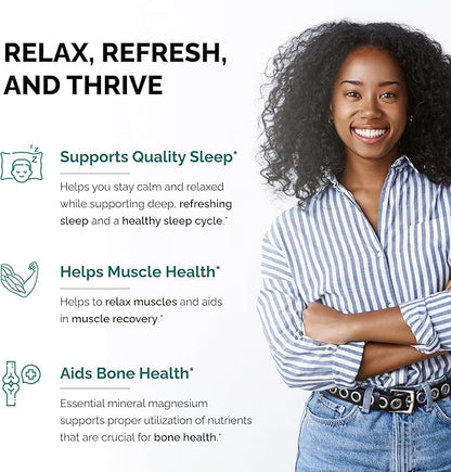 Magnesium Glycinate 400mg Capsules with Quercetin | Quality Sleep, Relaxation, Muscle, Bone Health & Immune Support | 120 Count | Easy to Swallow | for Women and Men