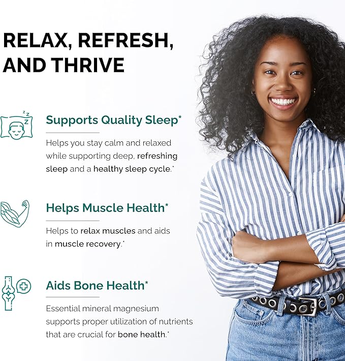 Magnesium Glycinate 400mg Capsules with Quercetin | Quality Sleep, Relaxation, Muscle, Bone Health & Immune Support | 120 Count | Easy to Swallow | for Women and Men