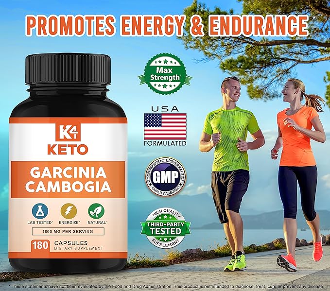 Garcinia Cambogia 1600 mg (180 Capsules) - Pure Natural Extract Supplement Pills - Standardized Garcinia Cambogia Alternative to Drops, Gummies, Liquid, Tea & Powder