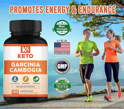 Garcinia Cambogia 1600 mg (180 Capsules) - Pure Natural Extract Supplement Pills - Standardized Garcinia Cambogia Alternative to Drops, Gummies, Liquid, Tea & Powder
