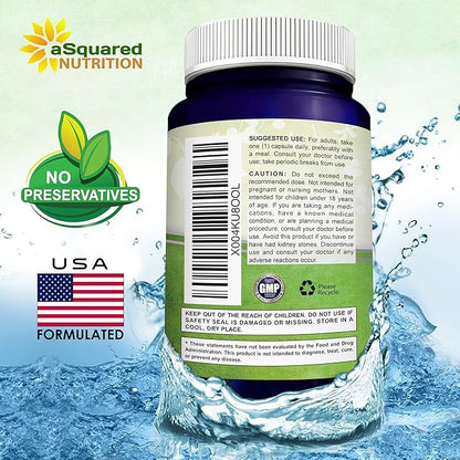 aSquared Nutrition Quercetin 500mg Supplement - 60 Capsules - Quercitin Dihydrate Powder Complex Pills to Support Immune Response & Cardiovascular Health - Pure & Max Strength