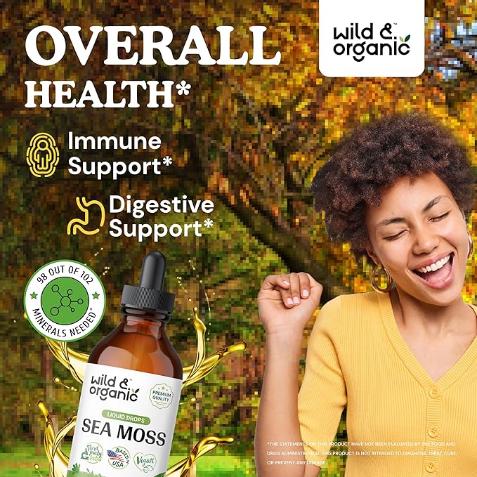 Wild & Organic Sea Moss Tincture 4 fl oz & Stinging Nettle Root Tincture 4 fl oz