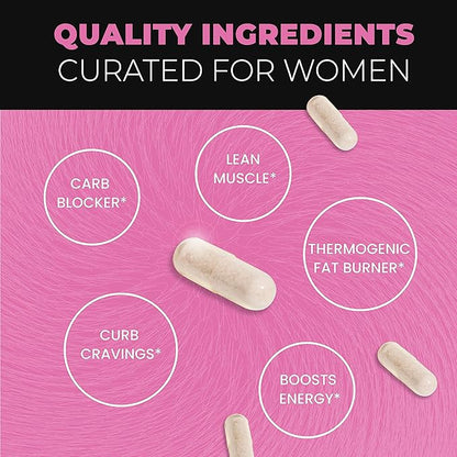 Fat Burners For Women | Weight Loss Pills for Women Belly Fat | Raspberry Ketones | Appetite Suppressant, Metabolism Booster & Bloating Relief | Diet Pills, Weight Loss Supplements | 60 Capsules