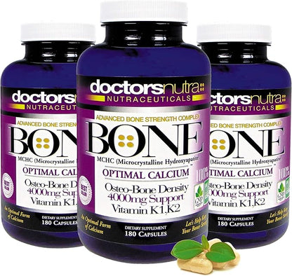 Calcium 1000 Milligrams with 4000 Milligrams MCHC for Complete Calcium Maximum Bone Strength Support Plus K1, K2, Magnesium, Vitamin D, Zinc, Glucosamine, and More
