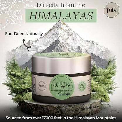 Tuba Pure Himalayan Shilajit Resin - 100% Pure Shilajit Resin for Increase Stamina, Mental Clarity, Cognitive Ability - 30 Gram Shilajit Pure Supplement Sourced from 17,000 Feet Above