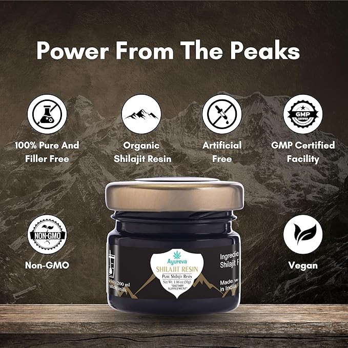 Pure Himalayan Shilajit Resin - 78% Fulvic Acid, 85+ Minerals, Lab Tested - Natural Energy Booster for Men & Women, Pure Shilajit for Vitality & Wellness- 30g