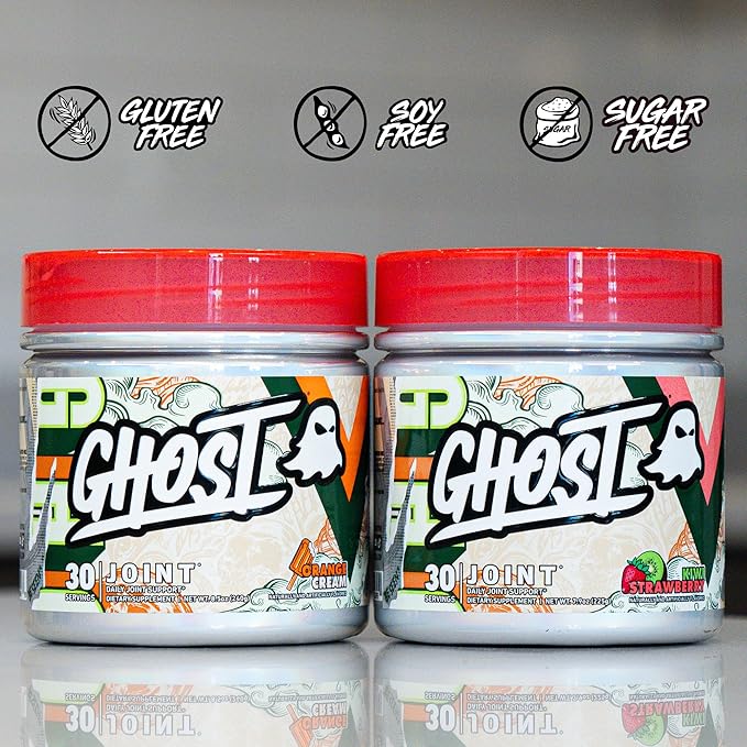 GHOST Joint Supplement, Kiwi Strawberry (30 Servings) - Daily Joint Maintenance Supplement for Men & Women - Glucosamine HCL, Chondroitin Sulfate & Curcumin - Cartilage, Bones & Joint Support