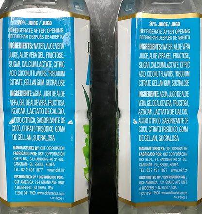 OKF Farmer's Aloe Vera Drink, Coco, 16.9 Fluid Ounce (Pack of 12)