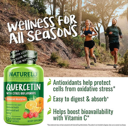 NATURELO Quercetin Citrus Bioflavonoid Complex with Enhanced Absorption - 120 Vegetarian Capsules (Pack of 2)