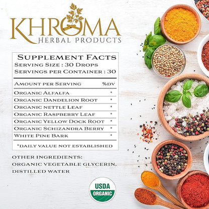 Organic Trace Minerals - by Khroma Herbs - 2 oz Liquid Plant-Based Trace Mineral Blend - Designed for Maximum Absorption - 30 Servings